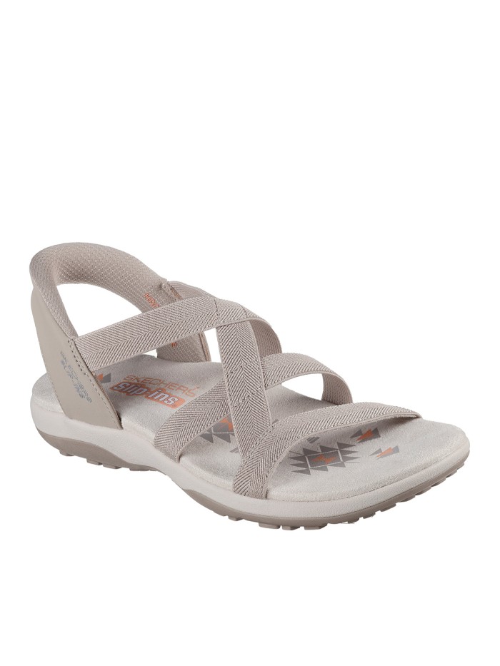 SANDALIAS ELÁSTICAS DE MUJER SKECHERS Slip-ins: Reggae Slim - Stretch Flex 163460 TAUPE