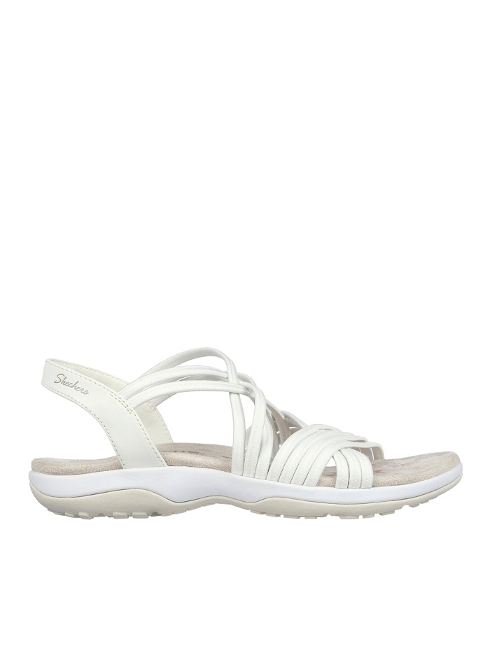 SANDALIA ELÁSTICA Skechers Reggae Slim - Sunnyside 163185 BLANCO