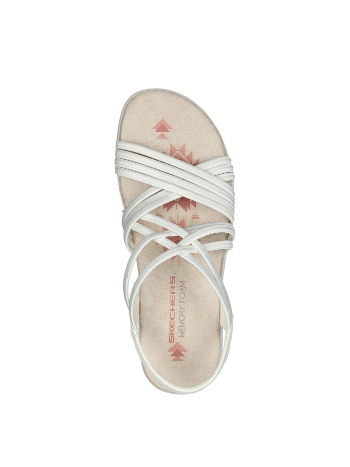 SANDALIA ELÁSTICA Skechers Reggae Slim - Sunnyside 163185 BLANCO