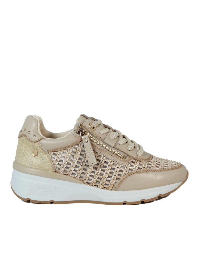 ZAPATILLAS CALADAS DE PIEL CARMELA 16232602 BEIGE