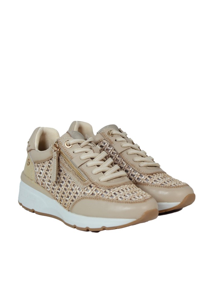ZAPATILLAS CALADAS DE PIEL CARMELA 16232602 BEIGE