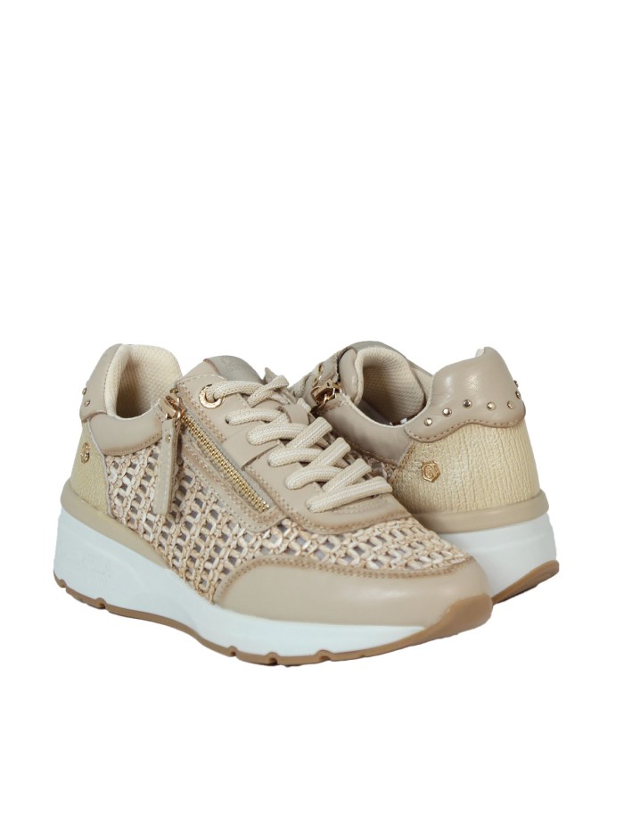ZAPATILLAS CALADAS DE PIEL CARMELA 16232602 BEIGE
