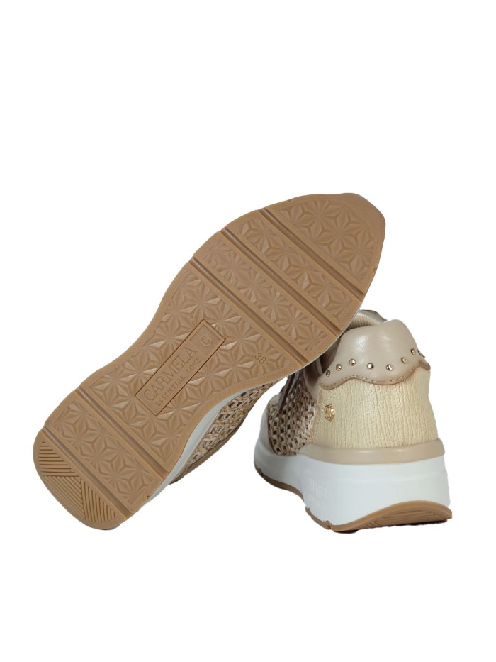 ZAPATILLAS CALADAS DE PIEL CARMELA 16232602 BEIGE