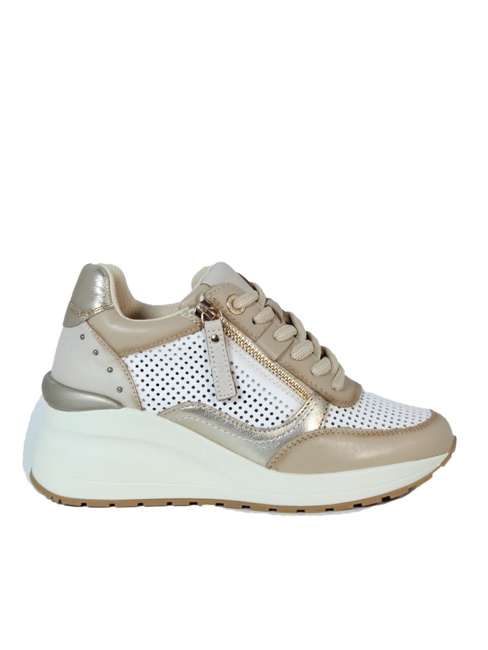 ZAPATILLAS DE CUÑA EN PIEL CARMELA 16226602 BEIGE