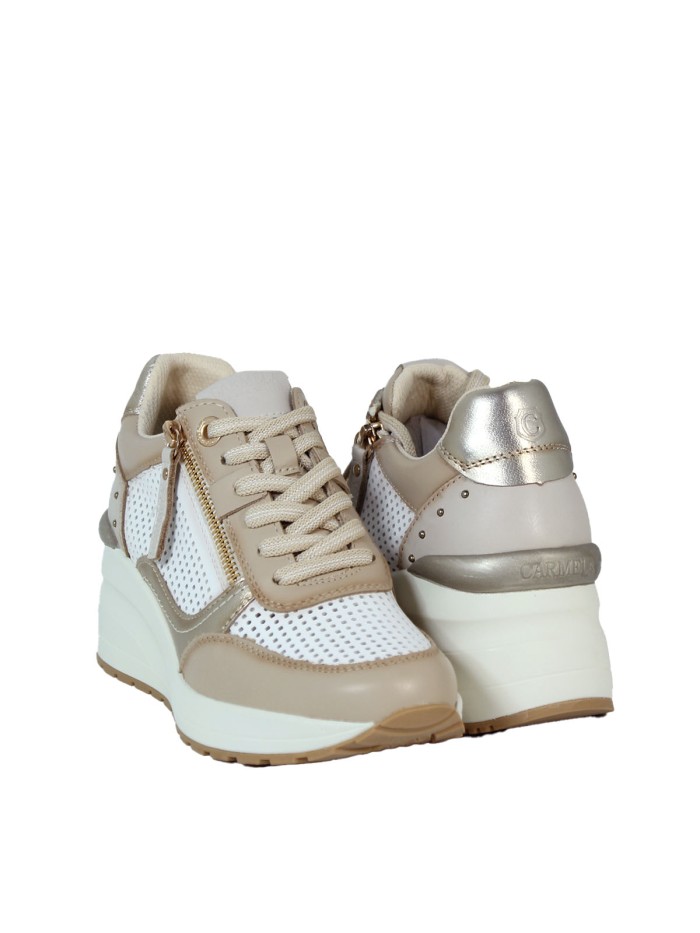 ZAPATILLAS DE CUÑA EN PIEL CARMELA 16226602 BEIGE
