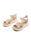 SANDALIAS DE MUJER CONFORTABLES DE RAFIA CARMELA 162362 BEIGE