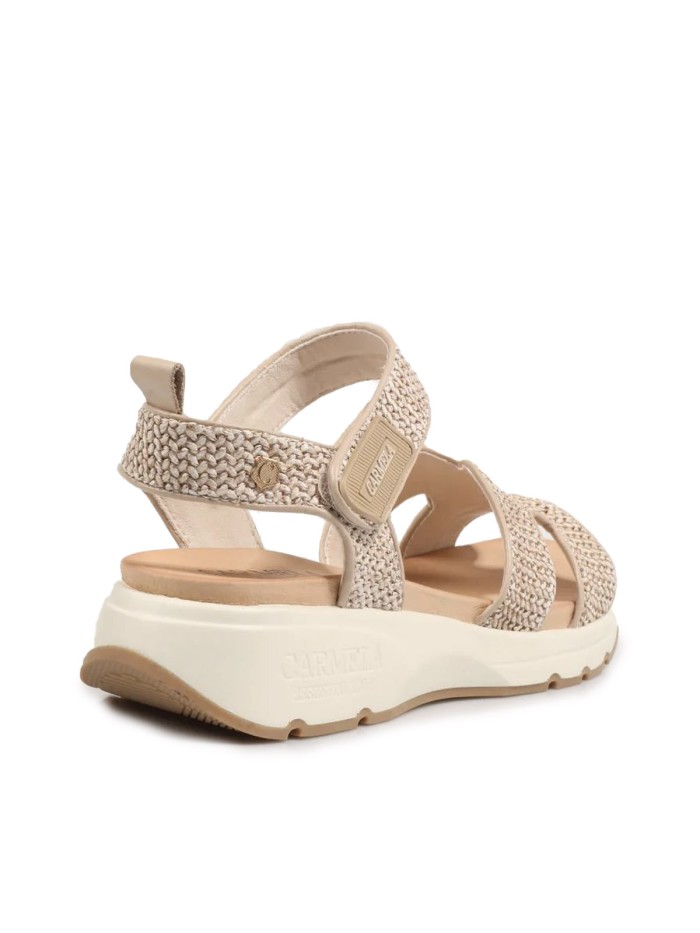 SANDALIAS DE MUJER CONFORTABLES DE RAFIA CARMELA 162362 BEIGE