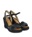 ALPARGATAS DE YUTE CON CUÑA CASTELLER 874 NEGRO