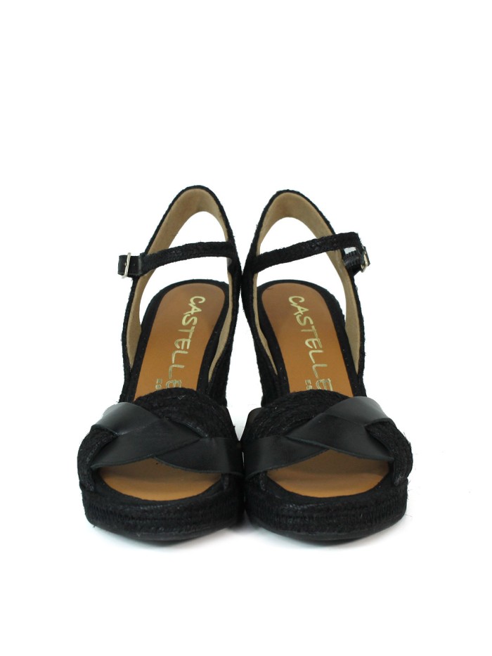 ALPARGATAS DE YUTE CON CUÑA CASTELLER 874 NEGRO