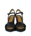 ALPARGATAS DE YUTE CON CUÑA CASTELLER 874 NEGRO