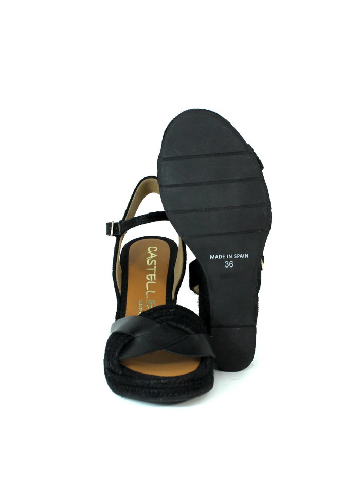ALPARGATAS DE YUTE CON CUÑA CASTELLER 874 NEGRO