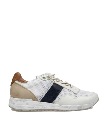 ZAPATILLAS CASUAL DE HOMBRE EN PIEL Y TEJIDO BLANCO CETTI C-1370