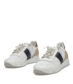 ZAPATILLAS CASUAL DE HOMBRE EN PIEL Y TEJIDO BLANCO CETTI C-1370
