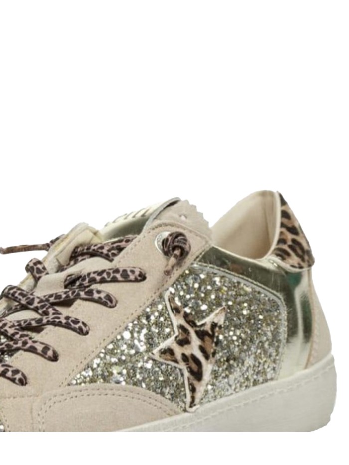 ZAPATILLAS GLITTER CON ANIMAL PRINT DE MUJER CETTI C-1342 CHAMPAN