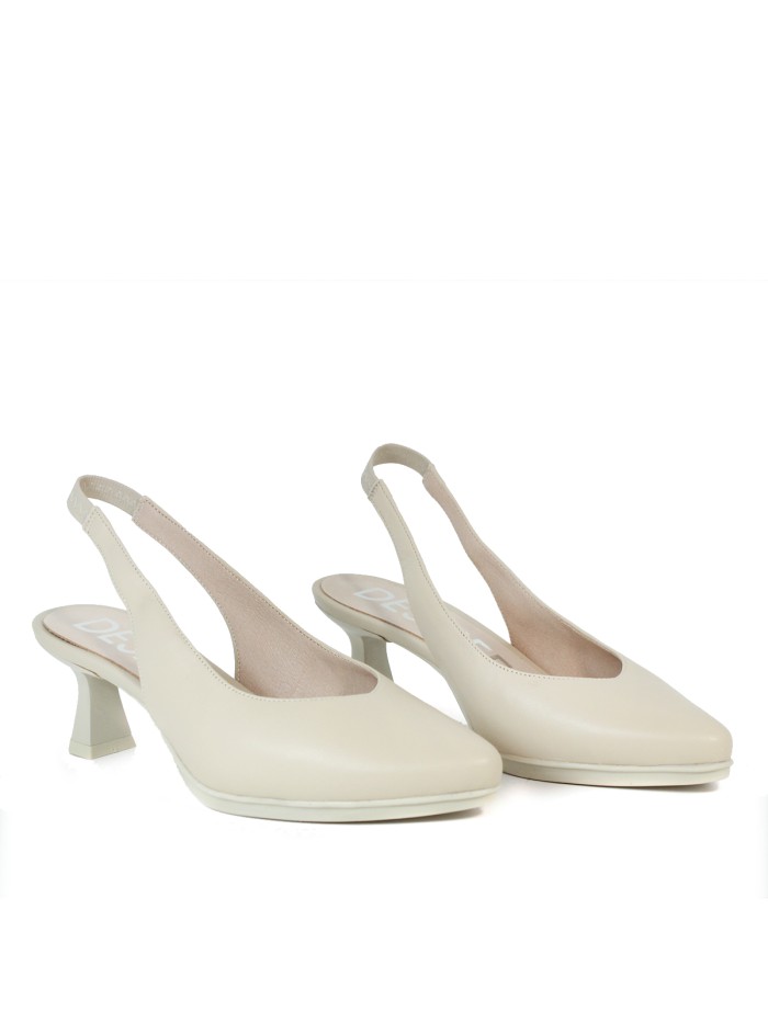 ZAPATO DE TACÓN DESTALONADO DESIREE MAIA 1 CREMA