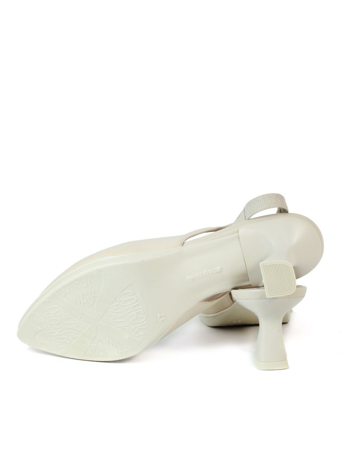 ZAPATO DE TACÓN DESTALONADO DESIREE MAIA 1 CREMA