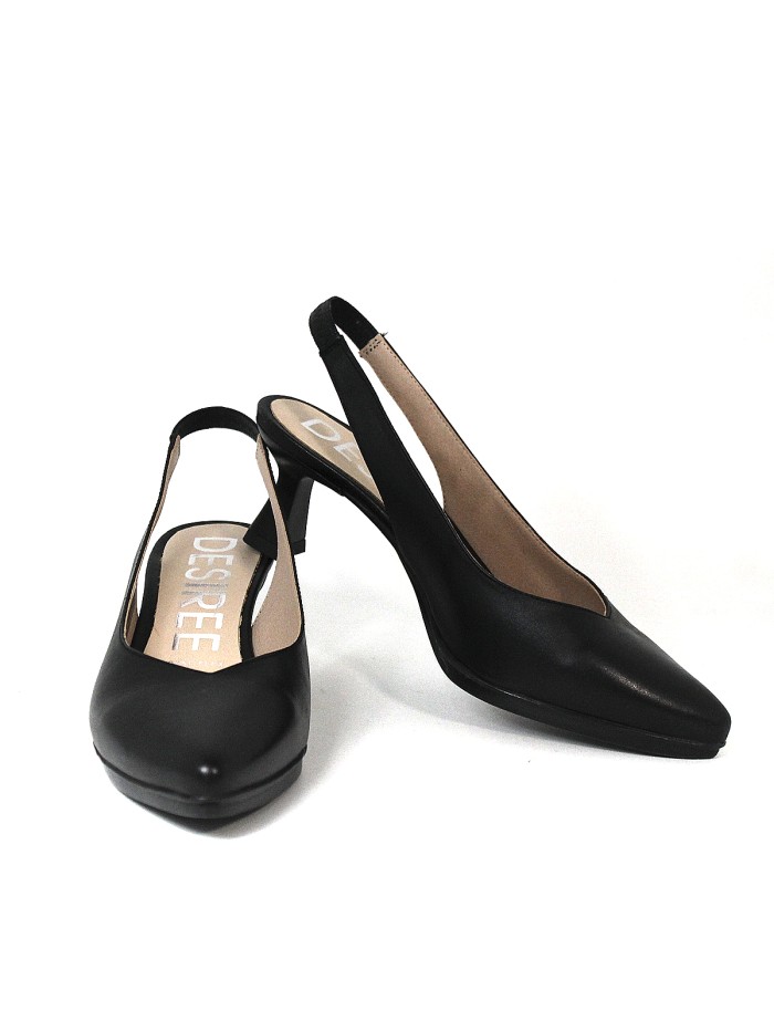 ZAPATO DE TACÓN DESTALONADO DESIREE MAIA 1 NEGRO