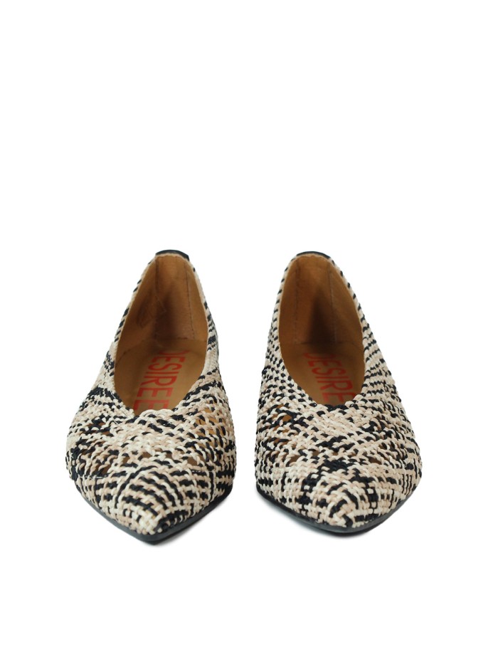 ZAPATOS DE TACÓN EN RAFIA TRENZADA DESIREE PRAGA 1 MULTICOLOR PARDO