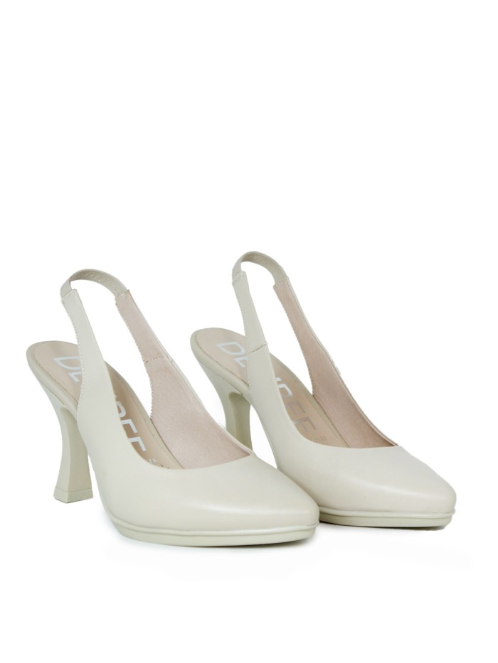 ZAPATO DE TACÓN DESTALONADO EN PIEL DESIREE SAMI 1 BEIGE