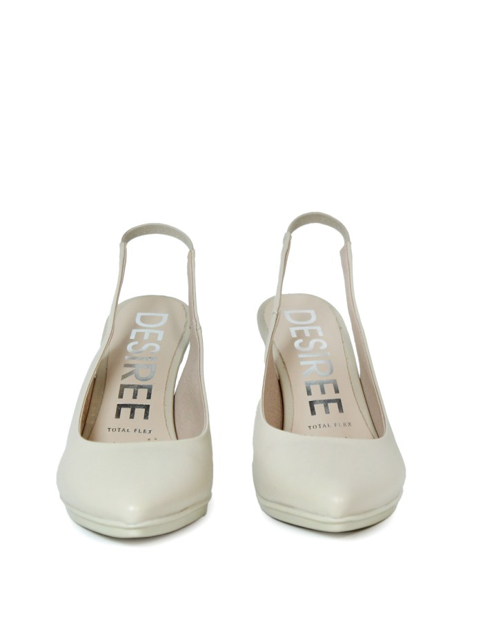 ZAPATO DE TACÓN DESTALONADO EN PIEL DESIREE SAMI 1 BEIGE