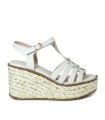 SANDALIASDE PIEL CON CUÑA DE YUTE BEIGE EVA PARIS 28947