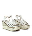 SANDALIASDE PIEL CON CUÑA DE YUTE BEIGE EVA PARIS 28947