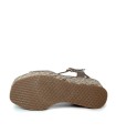 SANDALIAS DE PIEL TAUPE CON CUÑA DE YUTE EVA PARIS 28949