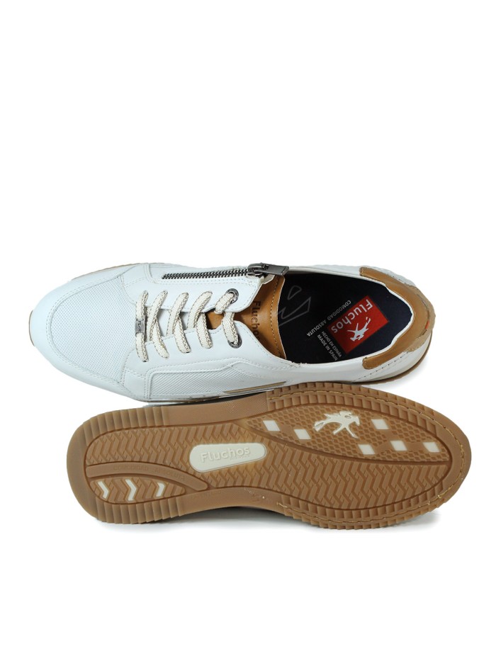 ZAPÀTILLAS DE PIEL BLANCAS FLUCHOS HABANA F2187