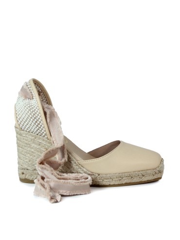 ALPARGATA DE PIEL CON CUÑA DE YUTE GAIMO GEMI 7 ROSA