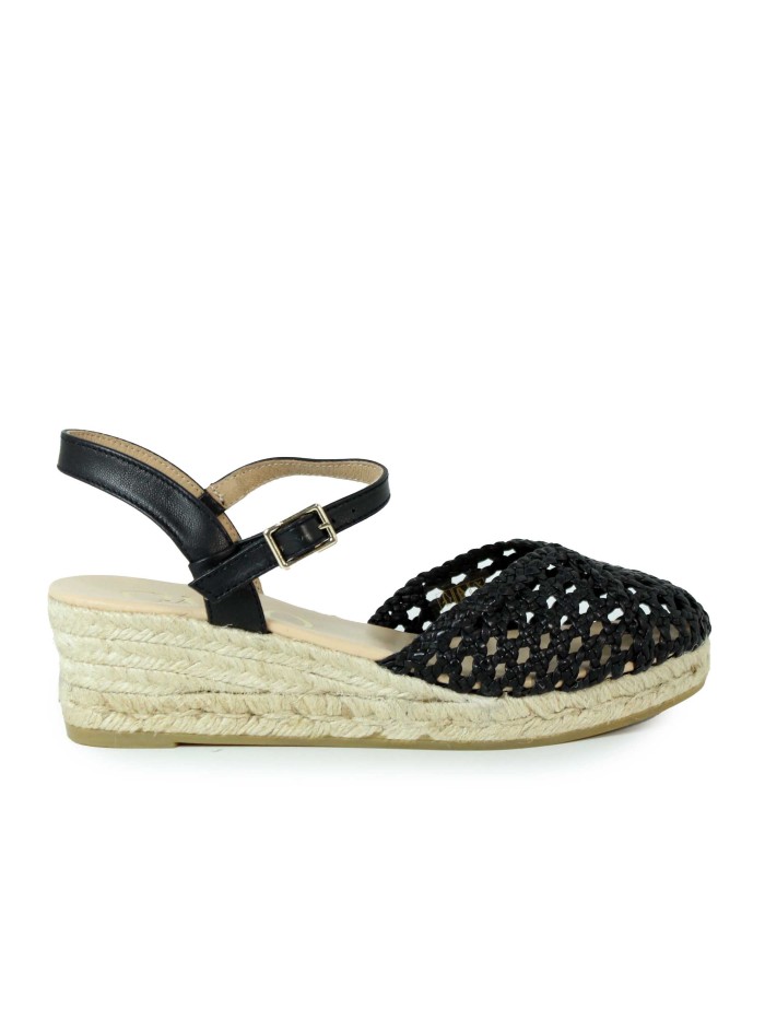 ALPARGATA DE ANTE CON CUÑA DE YUTE GAIMO COPITA NEGRO