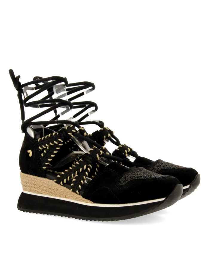 SNEAKER ABIERTA CON CUÑA PARA MUJER GIOSEPPO GRISWOLD NEGRO