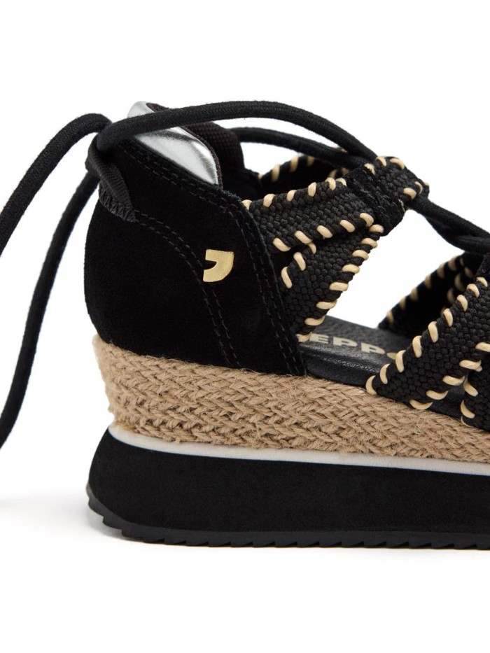 SNEAKER ABIERTA CON CUÑA PARA MUJER GIOSEPPO GRISWOLD NEGRO
