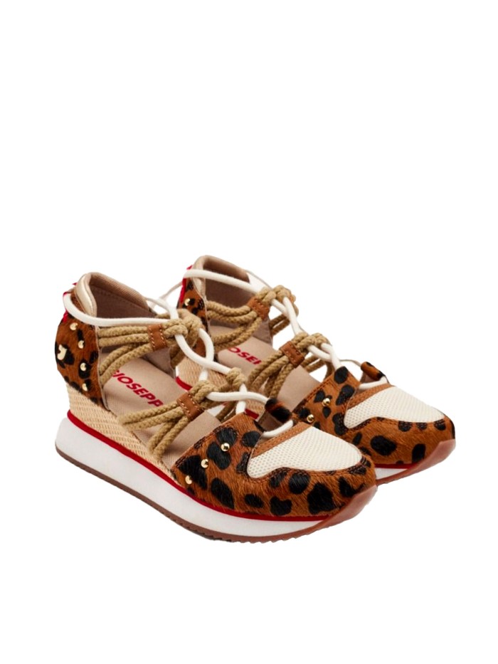 SNEAKER ABIERTA CON CUÑA PARA MUJER GIOSEPPO KEWASKUM LEOPARDO