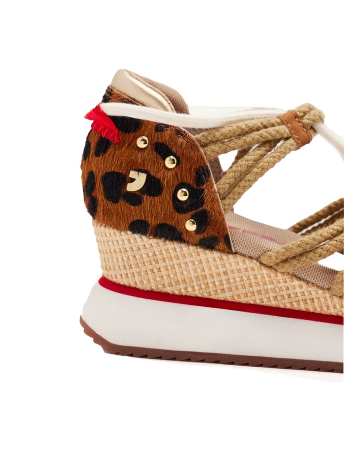 SNEAKER ABIERTA CON CUÑA PARA MUJER GIOSEPPO KEWASKUM LEOPARDO