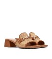 SANDALIAS DESTALONADAS DE PIEL Y RAFIA HISPANITAS DALLAS RHV254071 NATURAL