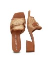 SANDALIAS DESTALONADAS DE PIEL Y RAFIA HISPANITAS DALLAS RHV254071 NATURAL
