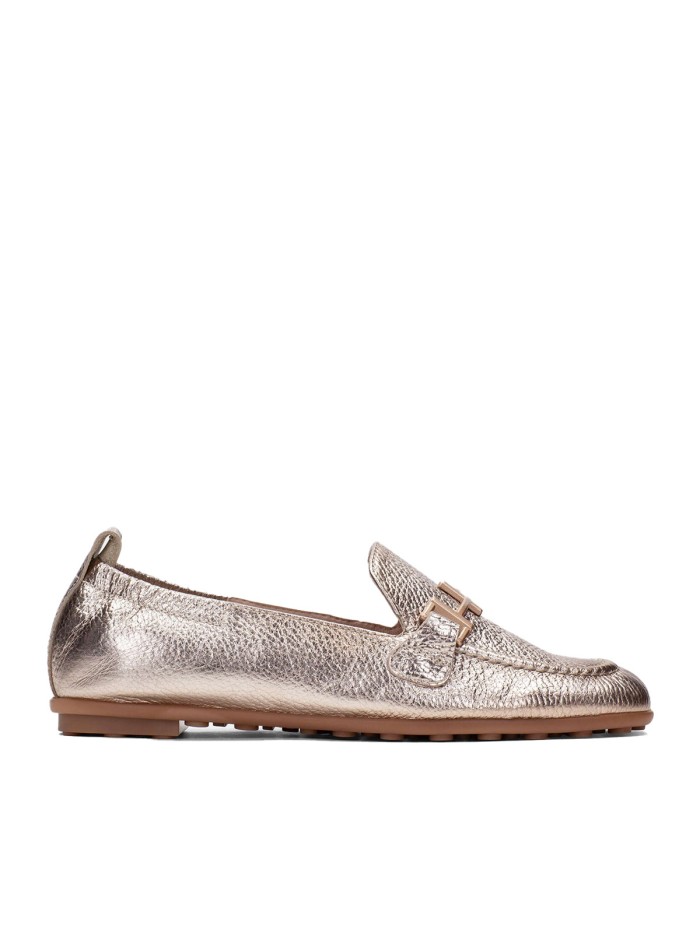 MOCASÍN PLANO METALIZADO HISPANITAS BOMBAYU HV254027 CHAMPAGNE