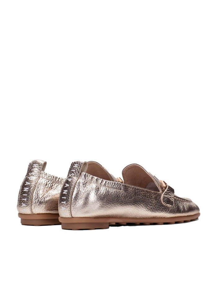 MOCASÍN PLANO METALIZADO HISPANITAS BOMBAYU HV254027 CHAMPAGNE