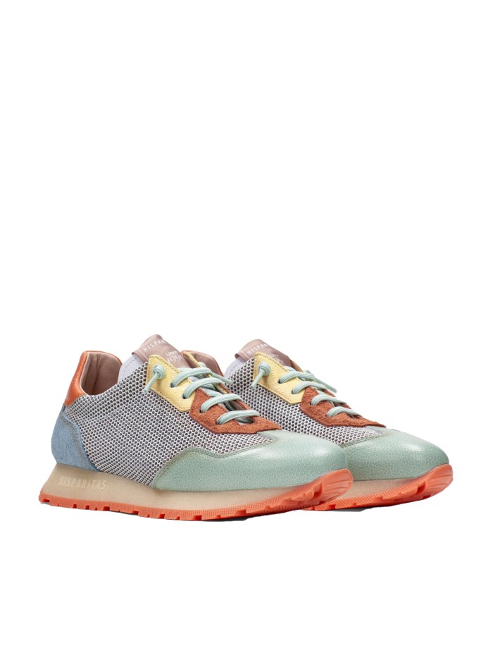 ZAPATILLAS DE PIEL PARA MUJER HISPANITAS KANSAS HV253869 EUCALIPTO