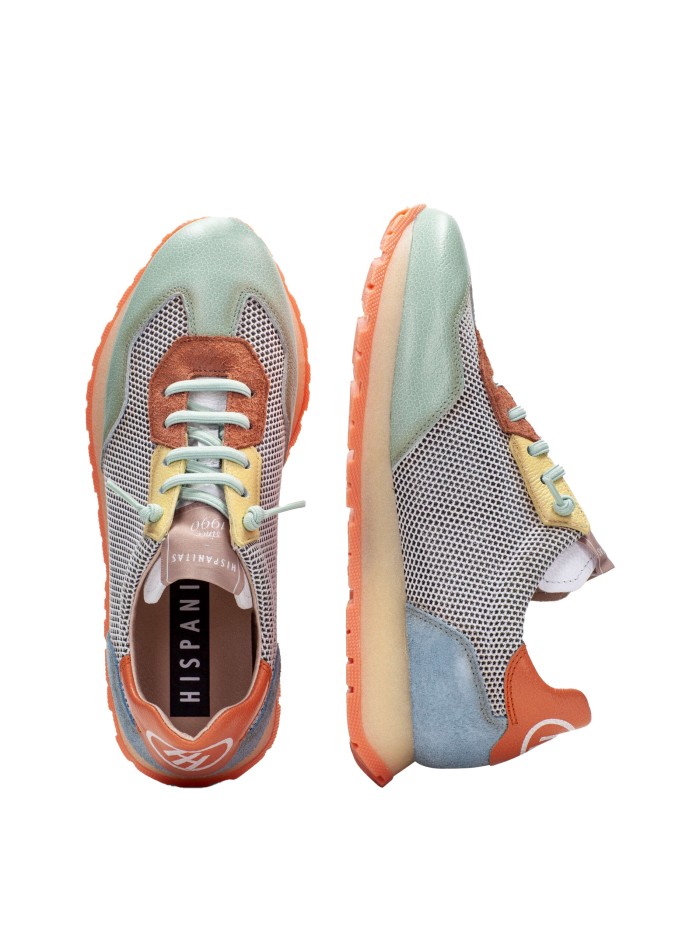 ZAPATILLAS DE PIEL PARA MUJER HISPANITAS KANSAS HV253869 EUCALIPTO