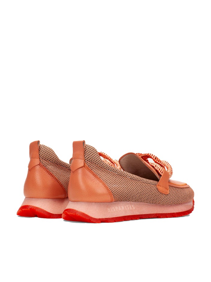 MOCASÍN DE MUJER EN PIEL HISPANITAS KANSAD HV254065 CORAL