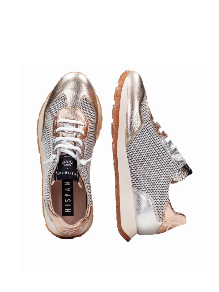 ZAPATILLAS DE REJILLA METALIZADAS HISPANITAS KANSAS HV253869 ORO