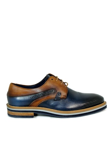 BLUCHER COMBINADO EN PIEL PARA HOMBRE KEET HONEST 0352 MARINO-COÑAK