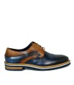 BLUCHER COMBINADO EN PIEL PARA HOMBRE KEET HONEST 0352 MARINO-COÑAK