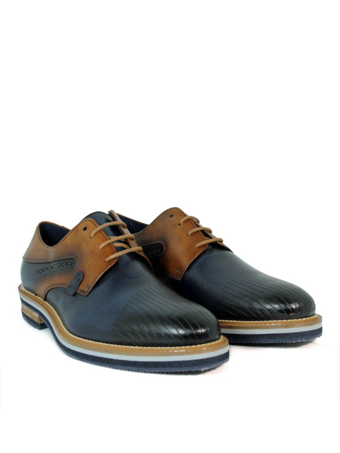BLUCHER COMBINADO EN PIEL PARA HOMBRE KEET HONEST 0352 MARINO-COÑAK