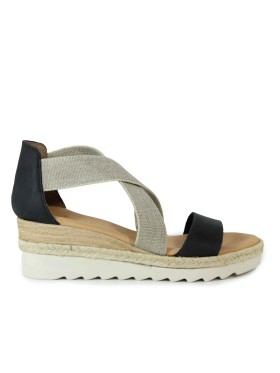 SANDALIA MINIMALISTA DE CUÑA, MÁXIMA COMODIDAD 8620 MISWEAR NEGRO