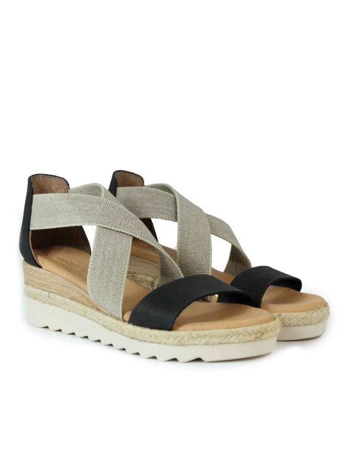 SANDALIA MINIMALISTA DE CUÑA, MÁXIMA COMODIDAD 8620 MISWEAR NEGRO