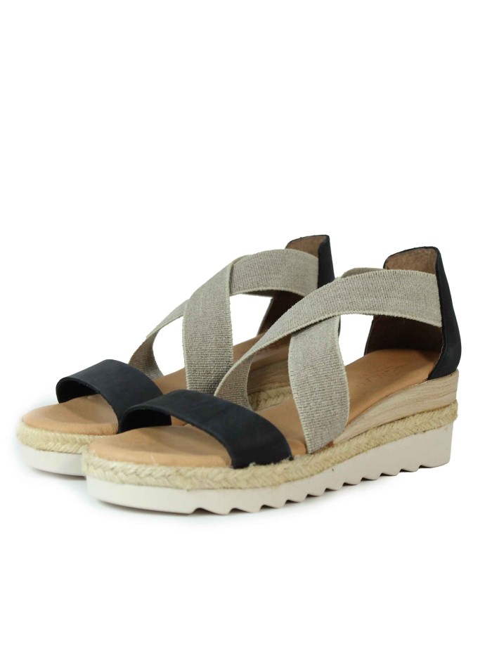 SANDALIA MINIMALISTA DE CUÑA, MÁXIMA COMODIDAD 8620 MISWEAR NEGRO
