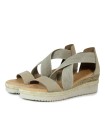 SANDALIA CÓMODA DE CUÑA BAJA, VERSÁTIL Y VERANIEGA 8620 MISWEAR TAUPE