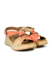 SANDALIAS DE PIEL CON CUÑA PAULA URBAN PICASO SUNSET 33-710 NARANJA